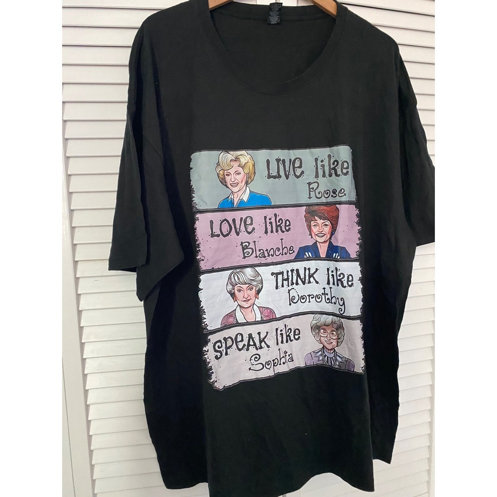 The Golden Girls Graphic T-Shirt Black 3XL Live Love Think Speak Sitcom Tee